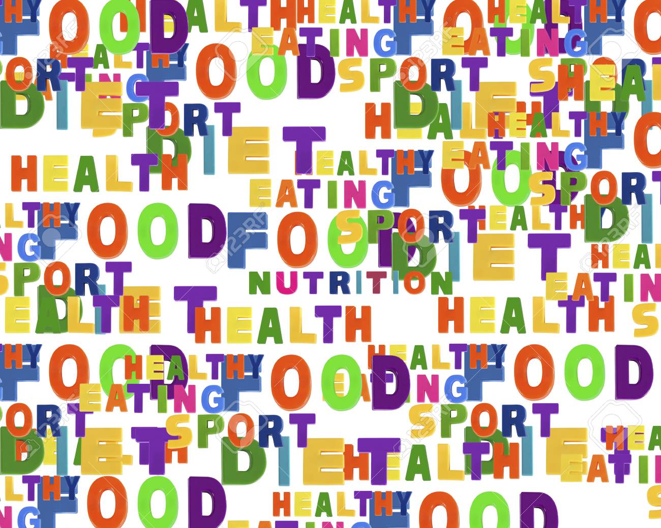conceptual image of tag cloud containing words related to food