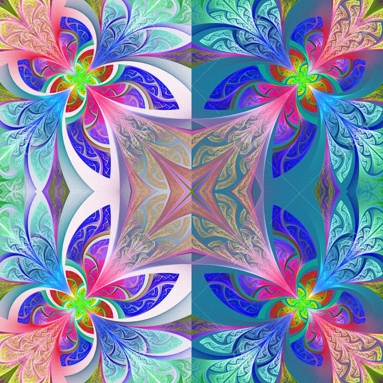 Motif De Fleurs A Deux Tons Dans Le Style Vitrail Vous Pouvez L