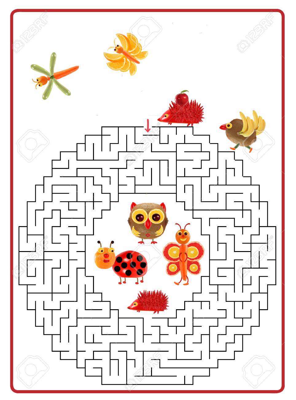 面白い迷路ゲーム就学前の子供のため の写真素材 画像素材 Image