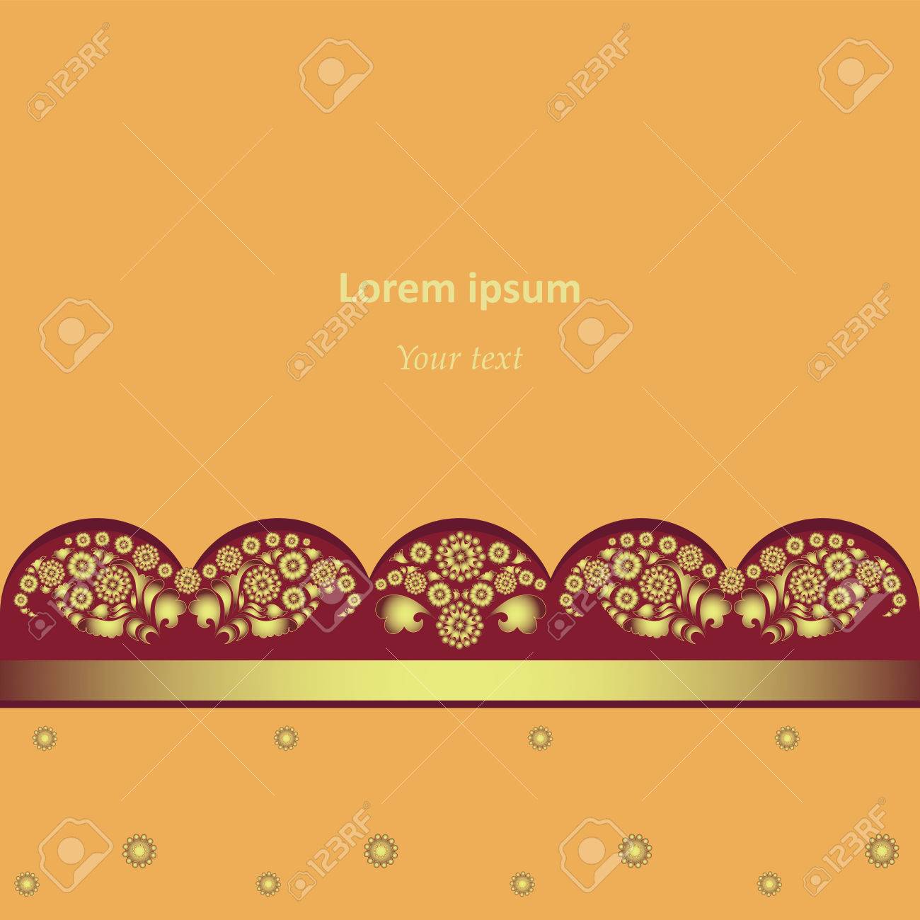 The Background Orange Indian Motifs Design For The Background Orange Indian Motifs Design For