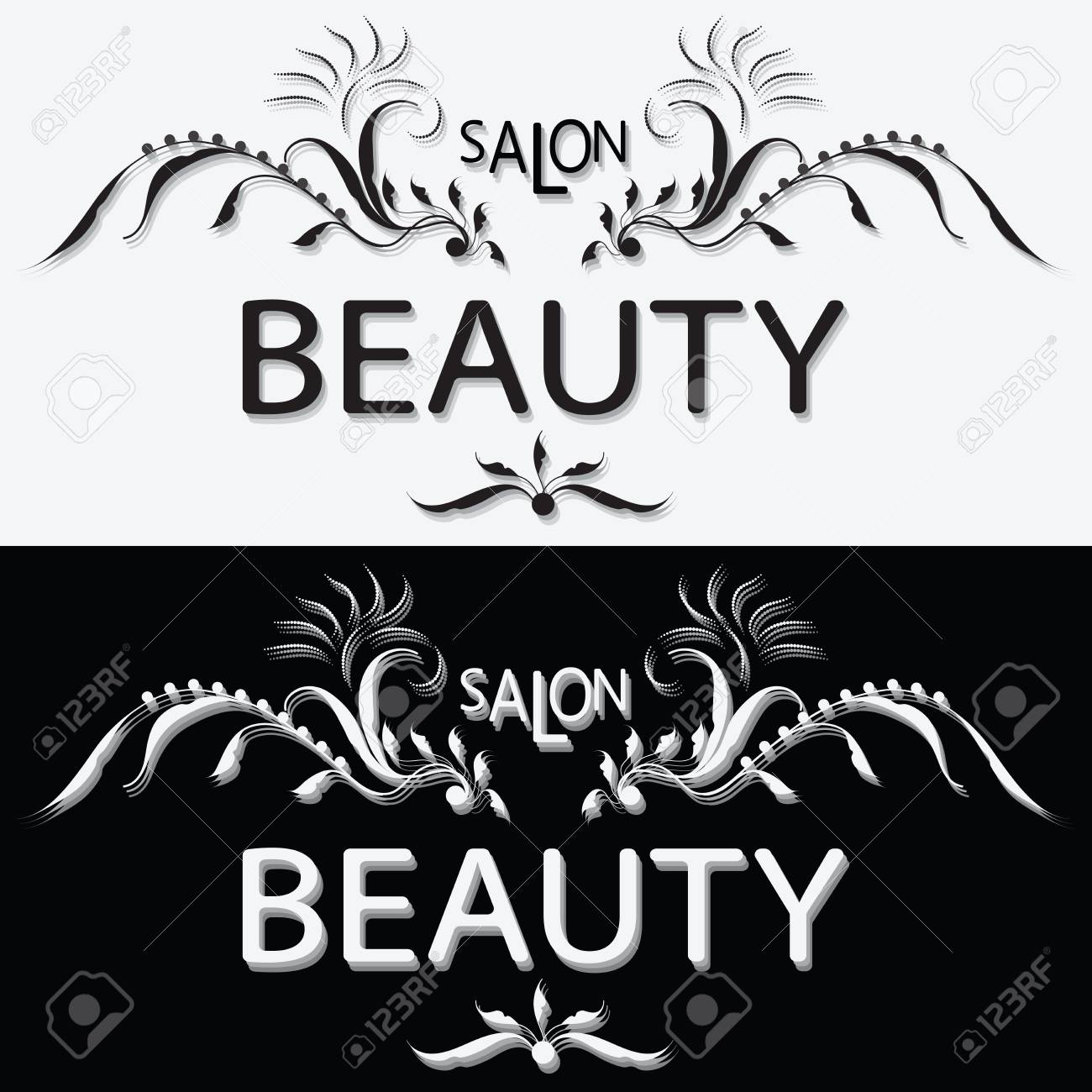 Beauty Salon Black And White Label Set The Logo Design Handmade Royalty Free Cliparts Vectors And Stock Illustration Image 82968946