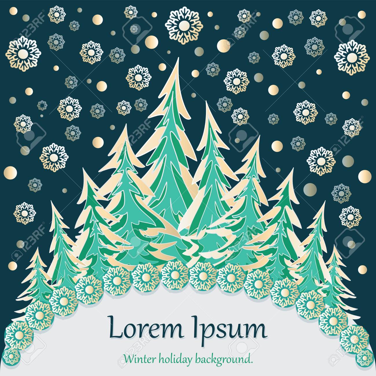 winter forest celebratory background design for a banner poster concert program designs