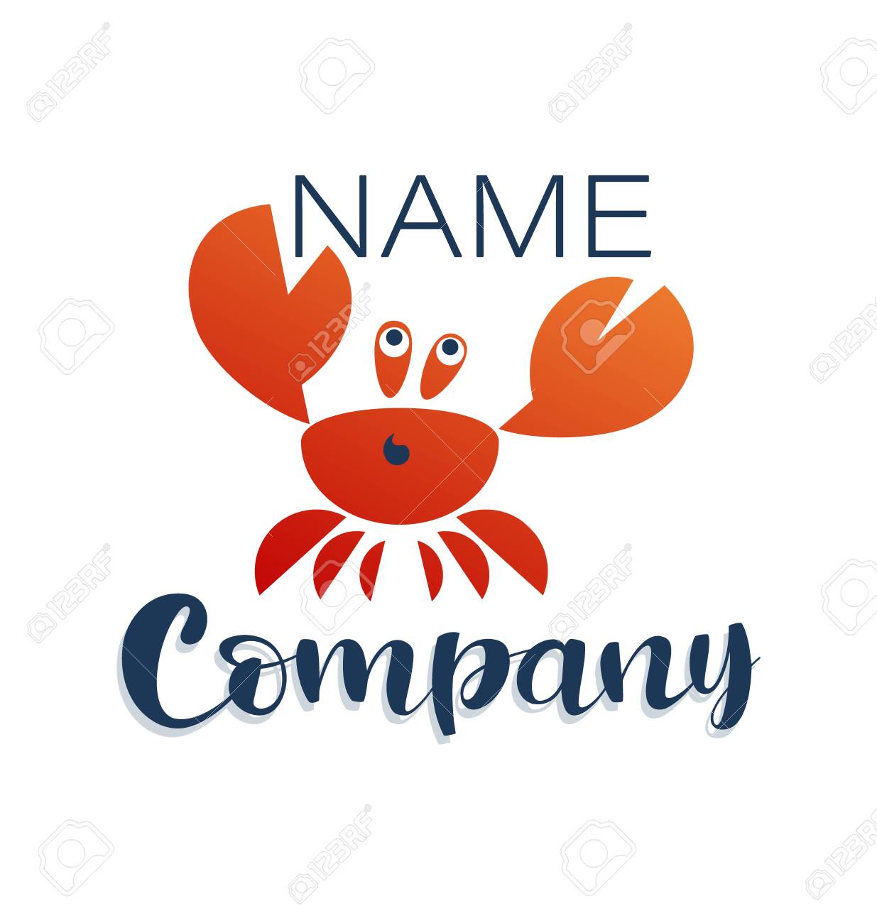 蟹。ロゴ。会社名。企業アイデンティティレストラン、ショップ、加工  