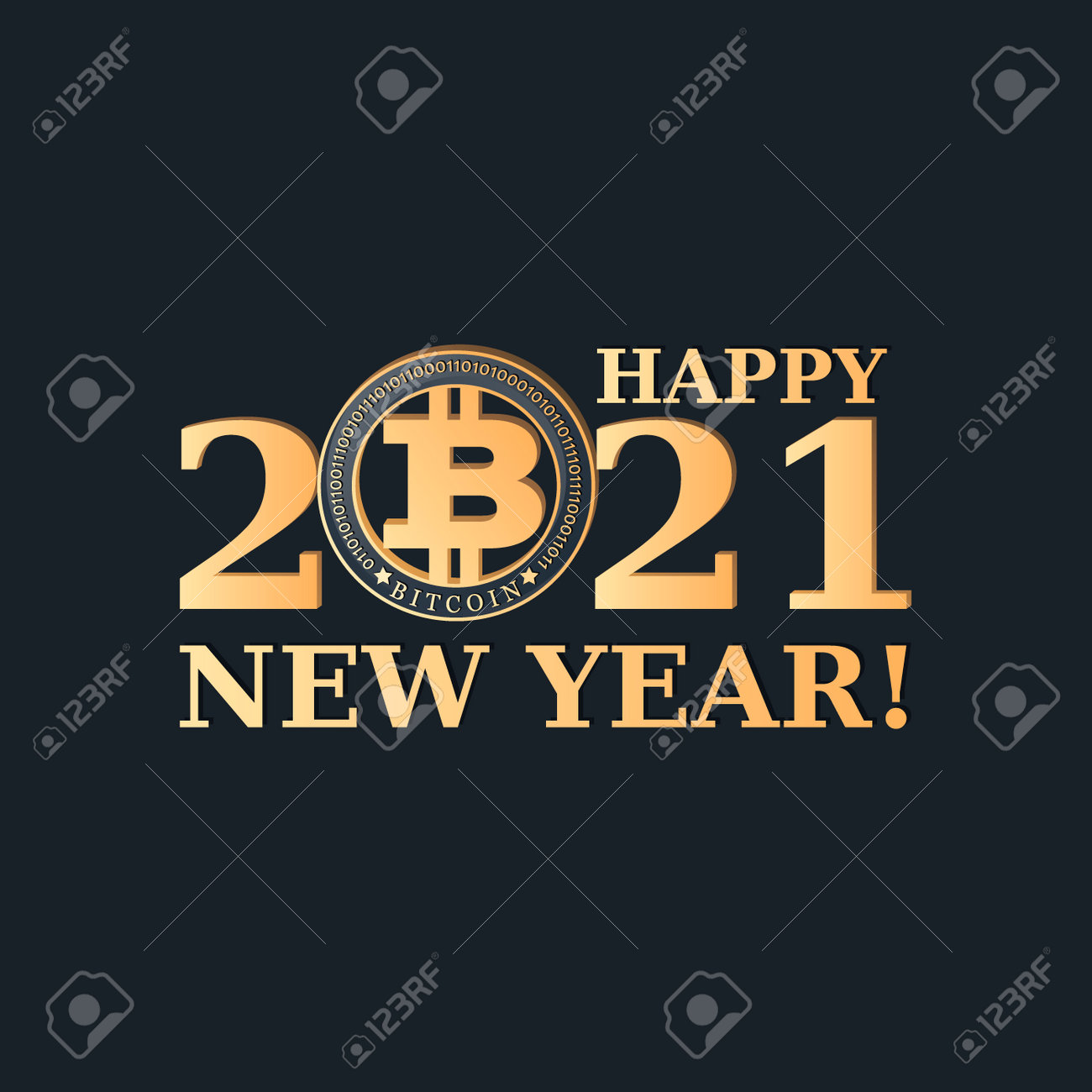 BITCOIN 2021. BONNE ANNÉE. JOYEUX NOËL. Carte De Voeux, Affiche. Pièce De Monnaie  Crypto Et Grands Nombres Isolés Sur Fond Noir. Illustration Vectorielle  Clip Art Libres De Droits, Svg, Vecteurs Et Illustration.