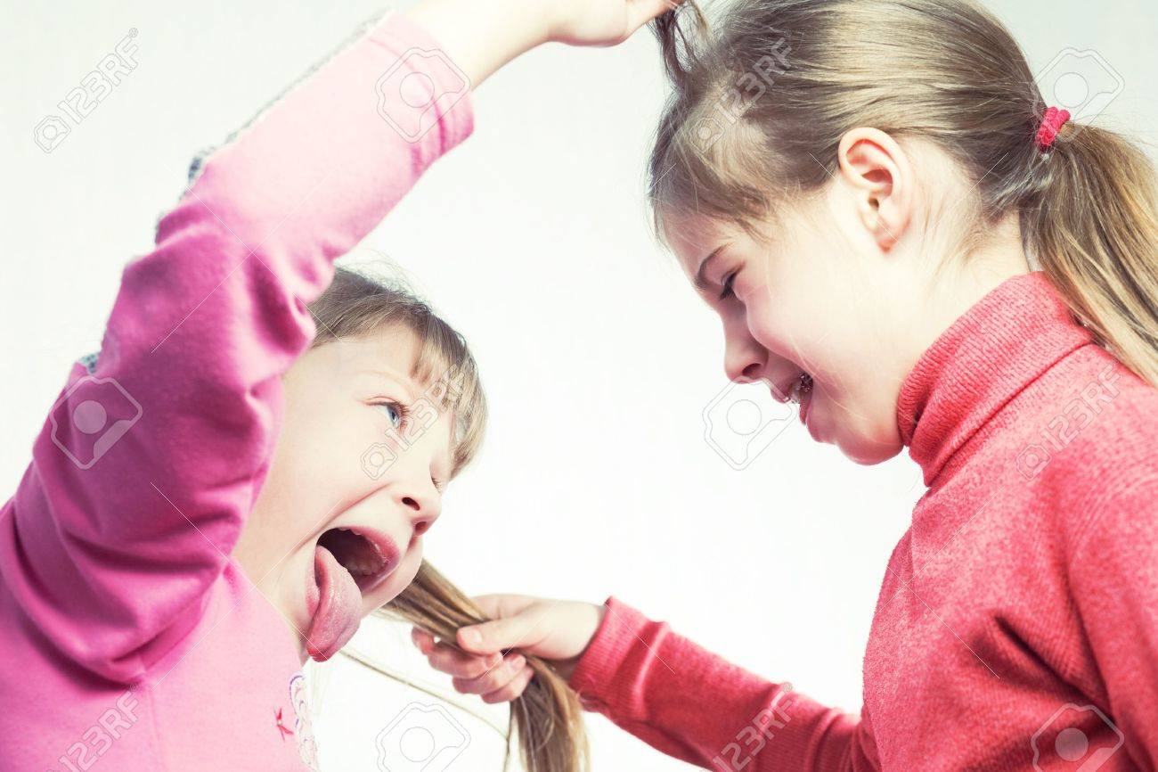 An Image Of Two Little Girls Fighting And Shouting Stock Photo, Picture and  Royalty Free Image. Image 4784736.