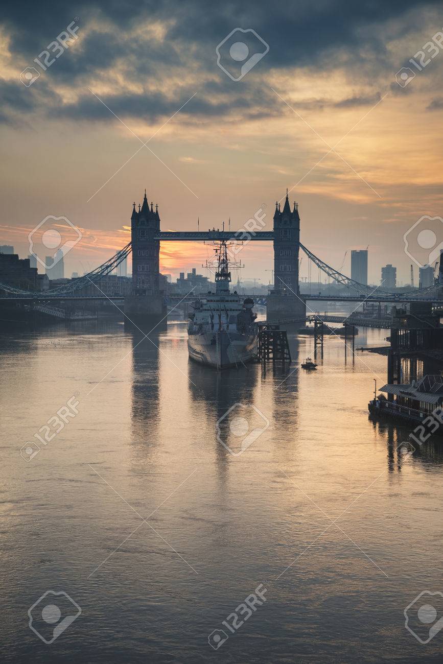 Stunning Autumn Sunrise Over River Thames And Tower Bridge In Stock Photo Picture And Royalty Free Image Image