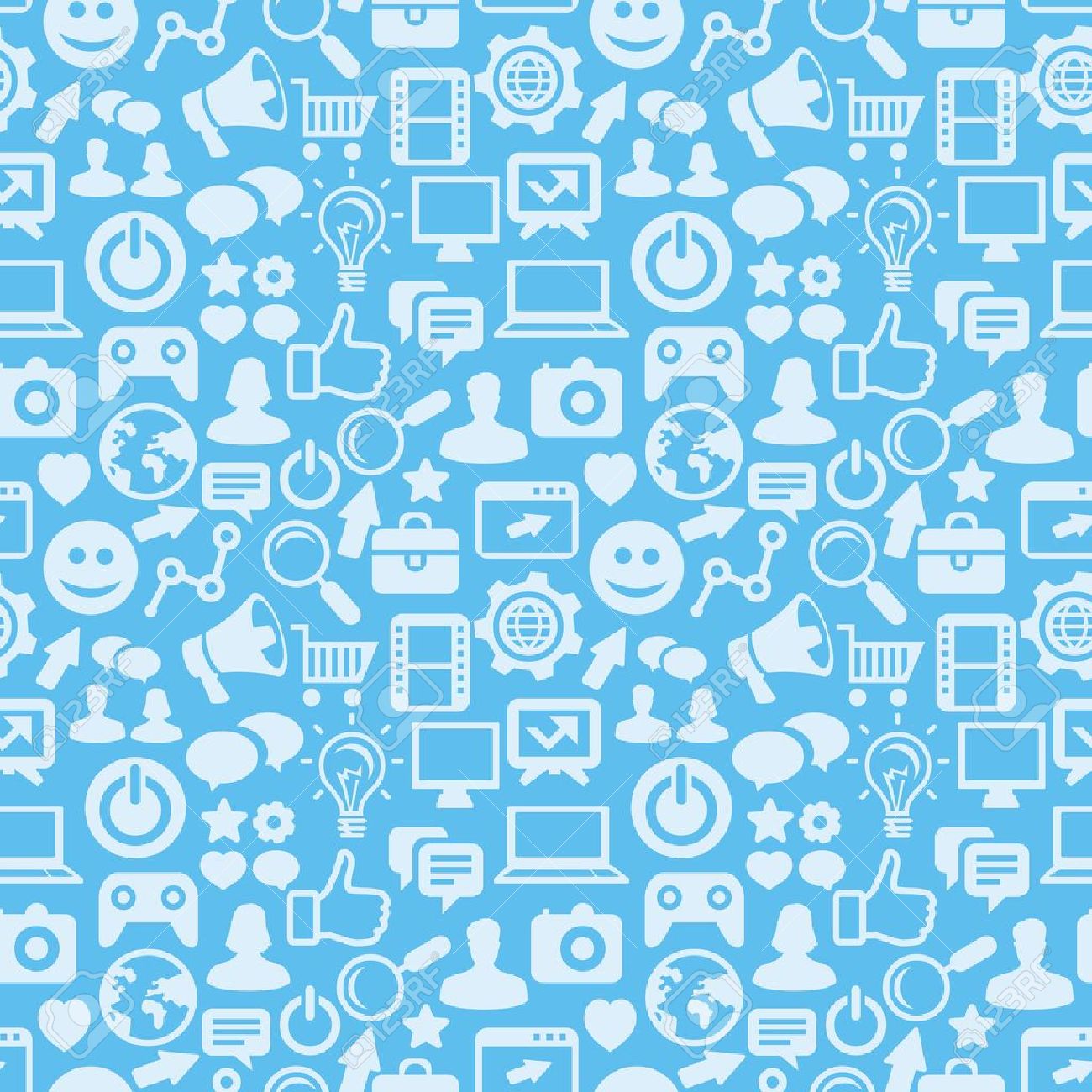 seamless pattern with social media icons abstract background
