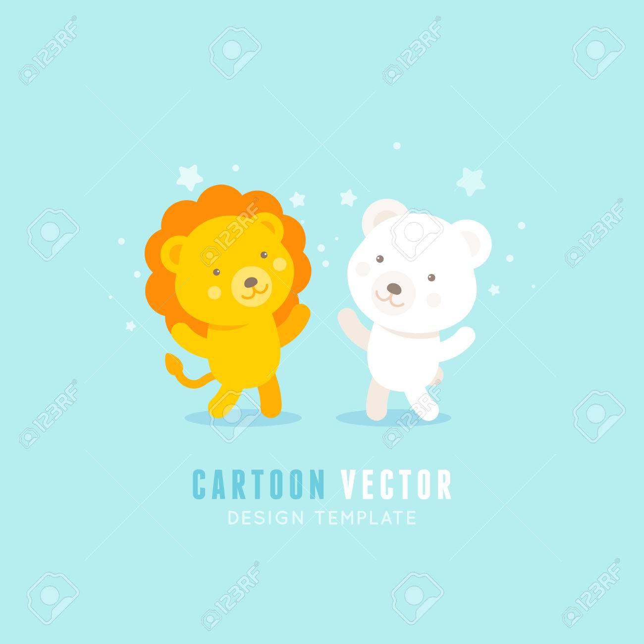vector logo design template in flat style icons and character