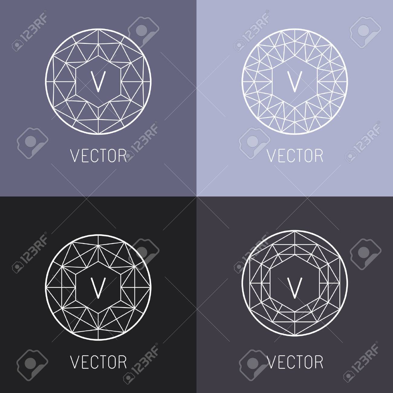 set of abstract jewelry design templates and monogram templates