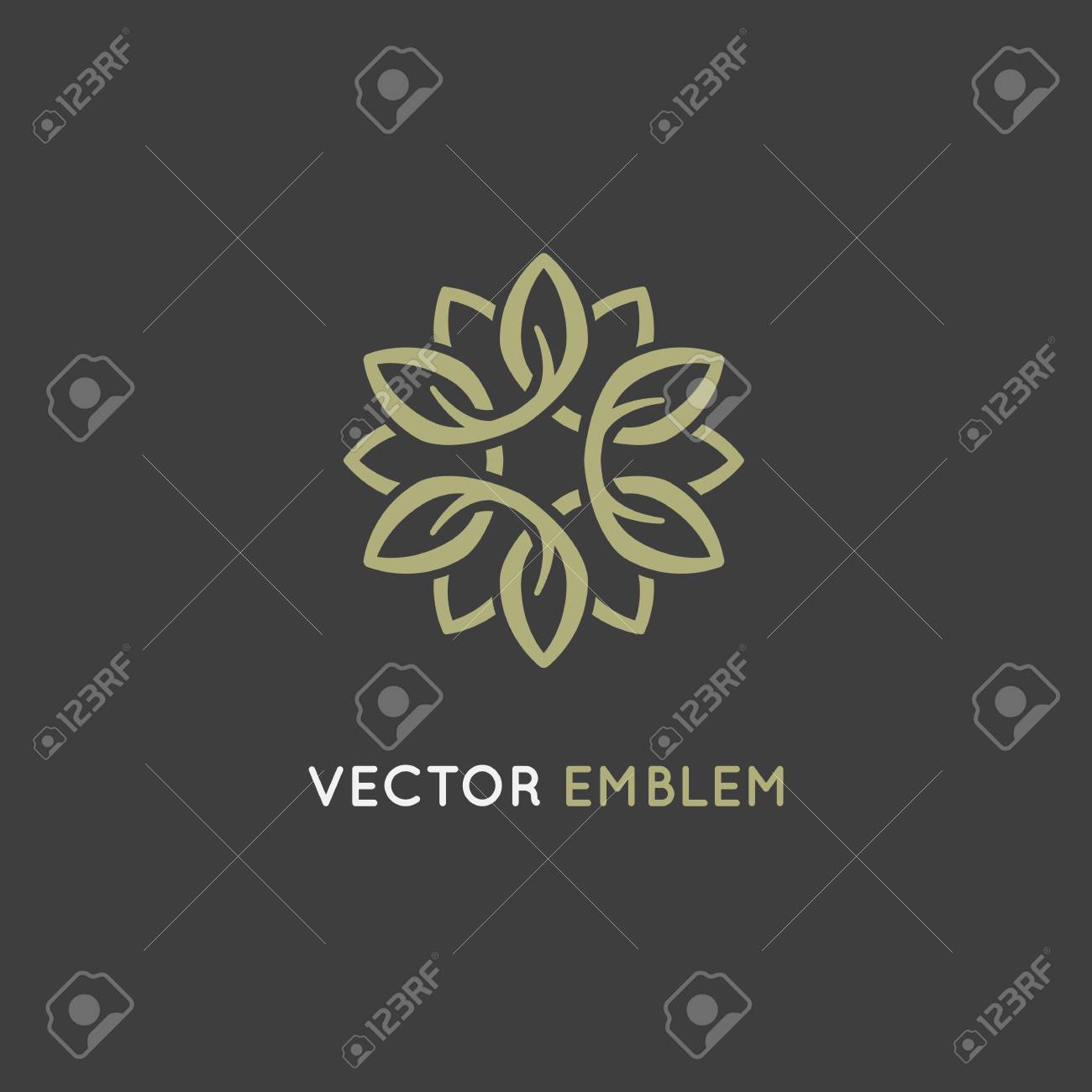 Vector logo design template and emblem made with infinite lines - luxury beauty spa concept - badge for yoga studios, holistic medicine centers, natural and organic food products and packaging - 76520448 Vector logo design template and emblem made with infinite lines - luxury beauty spa concept - badge for yoga studios, holistic medicine centers, natural and organic food products and packaging - 76520448