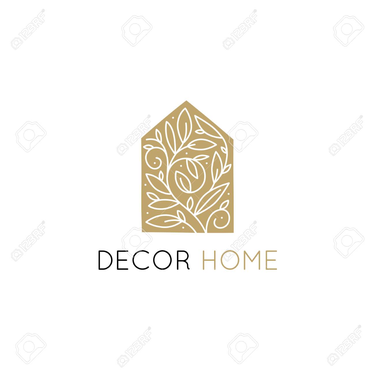 Vector Design Template In Simple Linear Style Home Decor Store