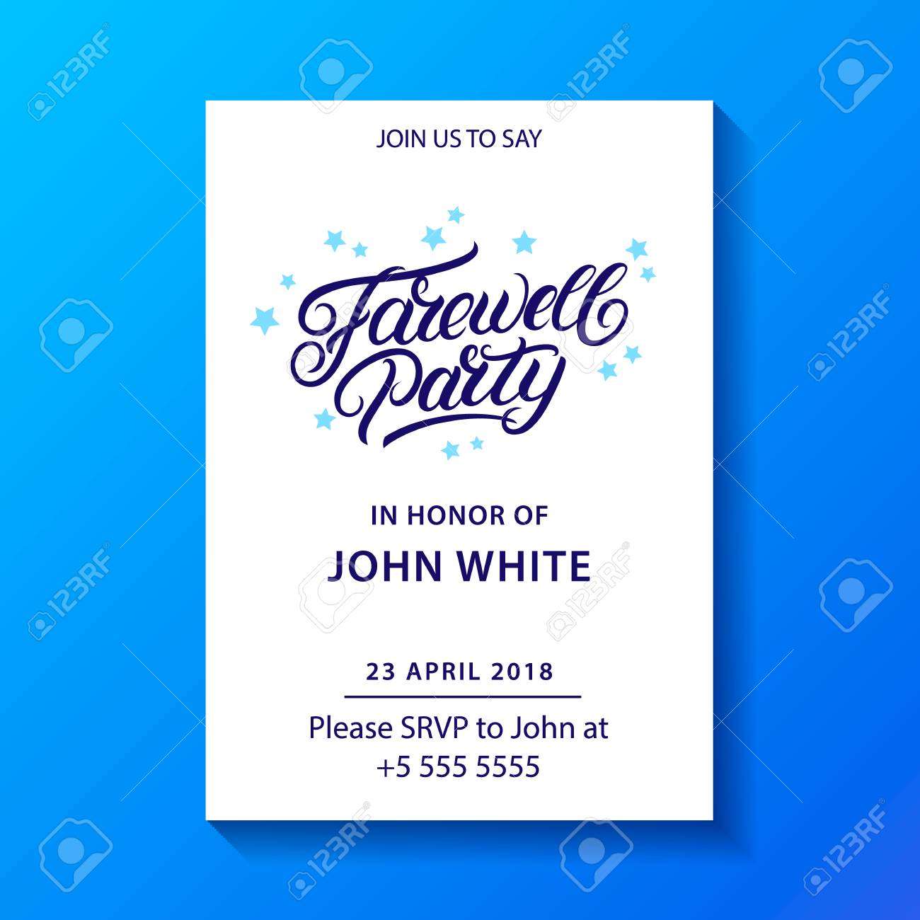 Farewell Party Hand Written Lettering. Invitation Card, Poster With Farewell Party Flyer Template Free