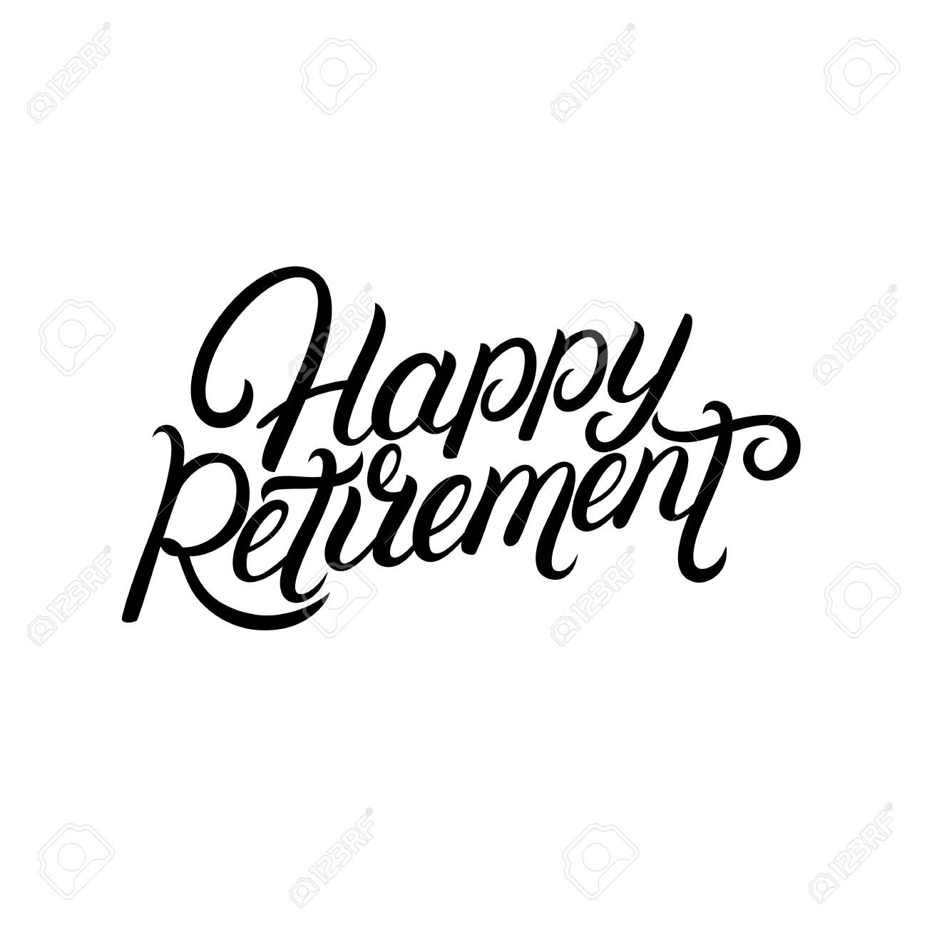 Happy Retirement Hand Written Lettering. Modern Brush Calligraphy Regarding Retirement Card Template