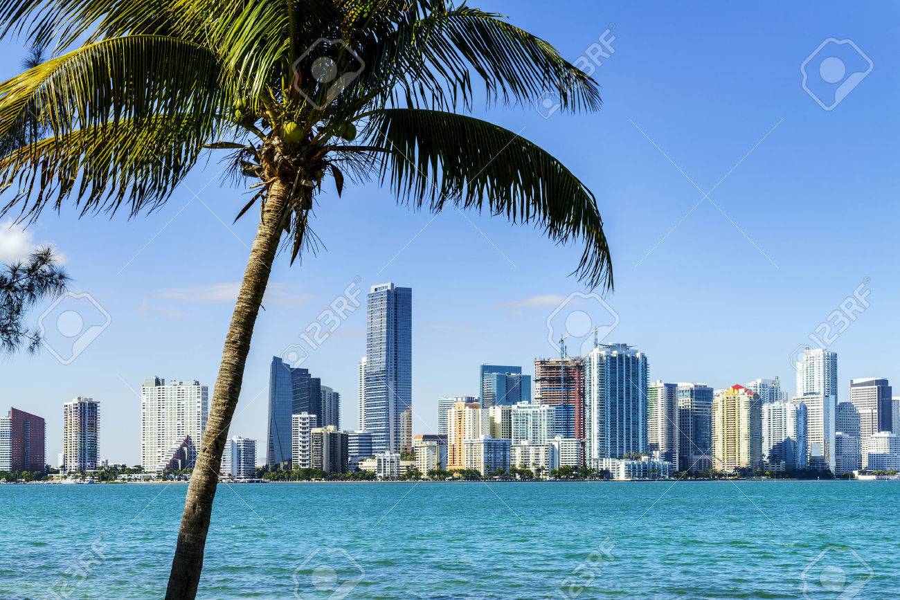 Miami Downtown skyline in daytime with Biscayne Bay. - 35757913 Miami Downtown skyline in daytime with Biscayne Bay. - 35757913