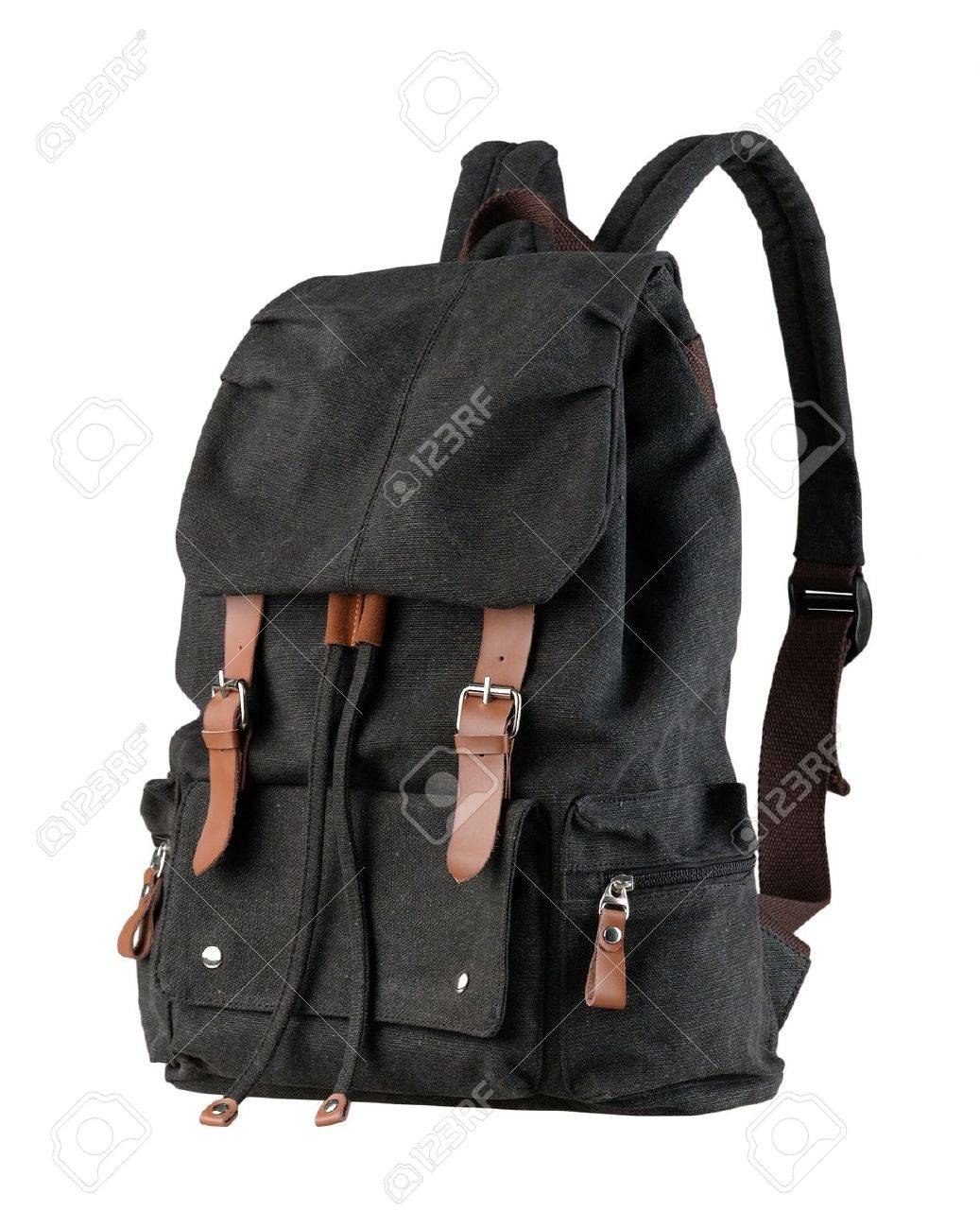 plain black canvas backpack