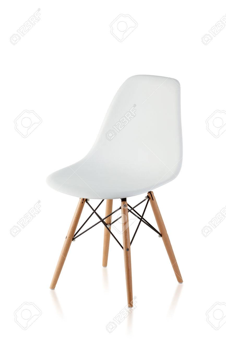Jambes Blanc Sur Isolé Moderne En Avec Bois Chaise Des Fond Pnw0Ok