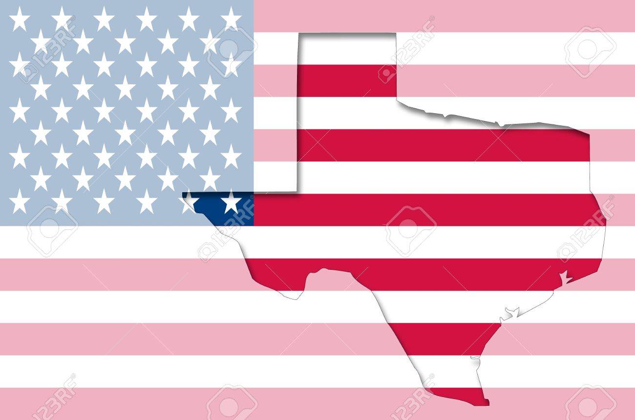 transparent outline map of texas on usa flag stock photo 10289161