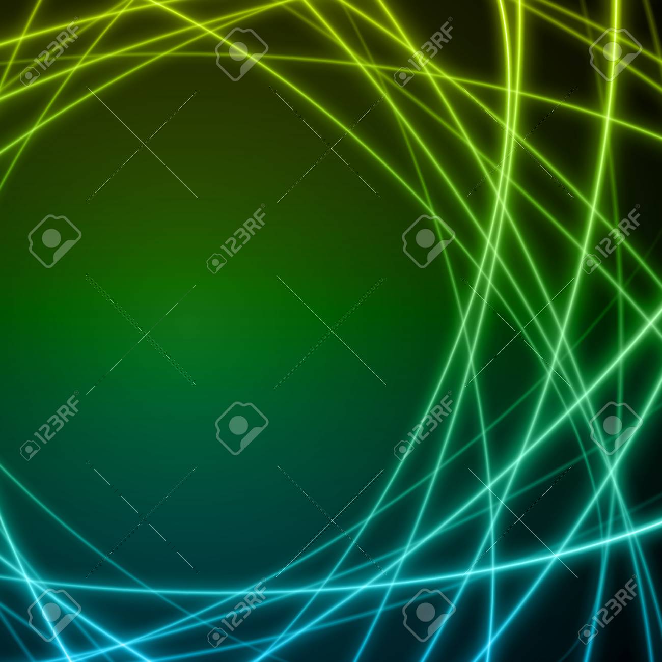 Glatte Hellblaue Grune Wellen Zeichnen