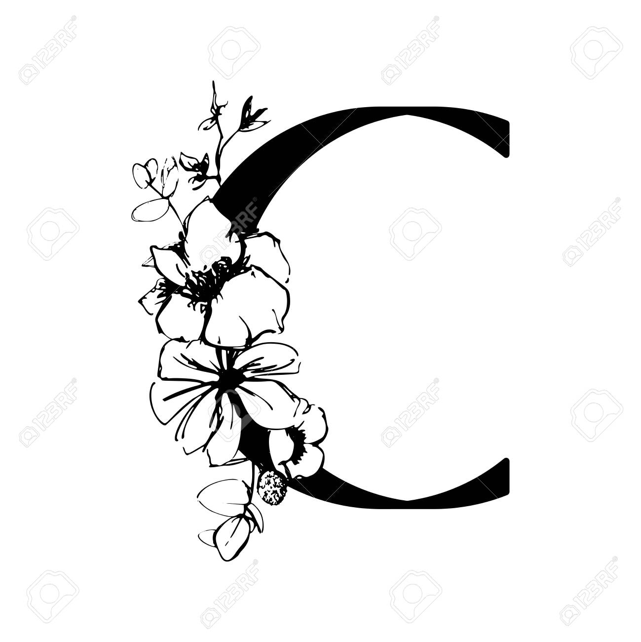 Alphabet Floral Decoration Letters 962911 Vector Art at Vecteezy