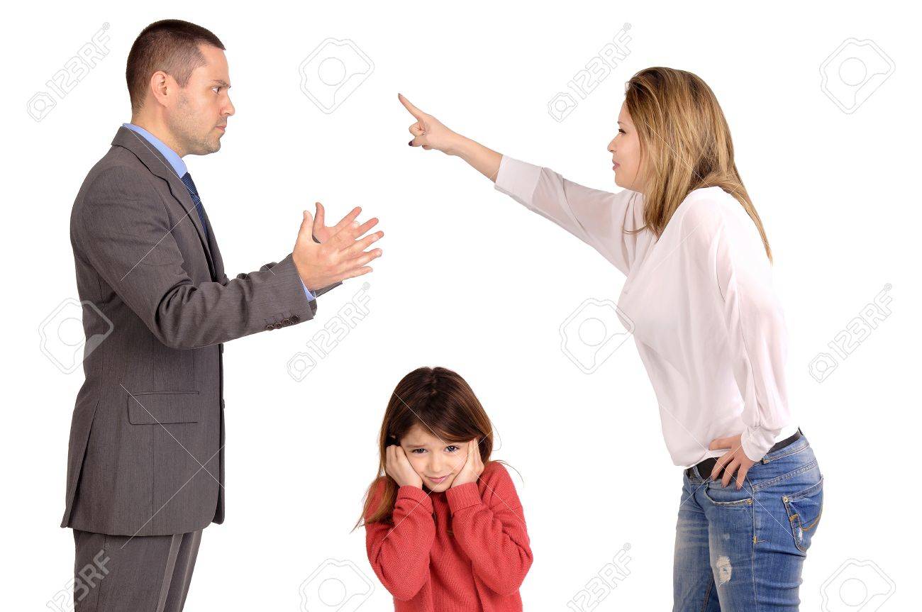 Couple Fighting In Front Of Child Stock Photo Picture And Royalty
