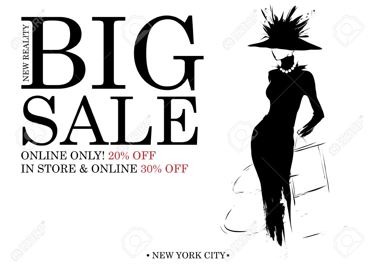fashion shopping design template with fashion girls silhouette