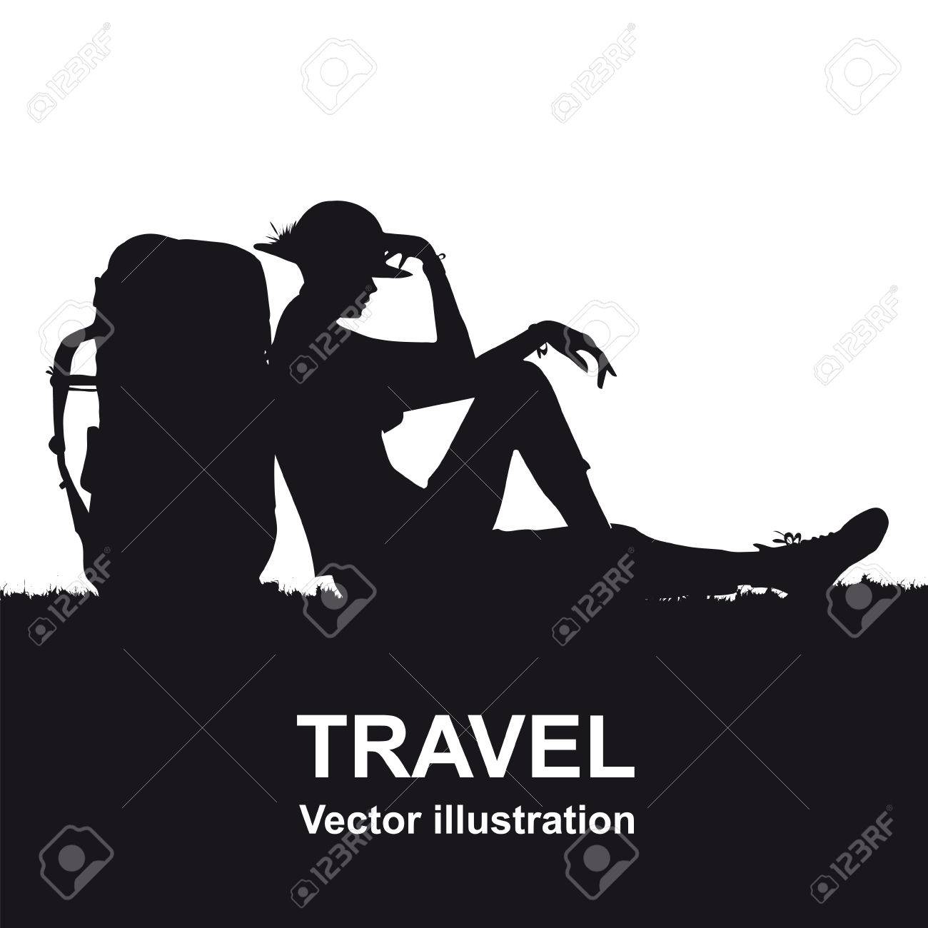 岩の上の人のシルエット スポーツや活動的な生活のイラスト素材 ベクタ Image