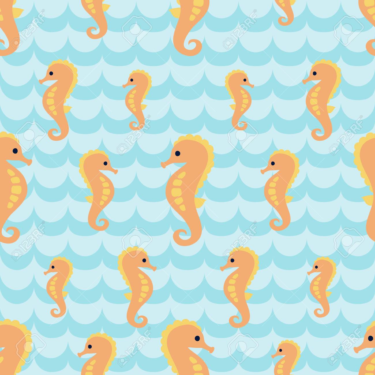 Patrón Sin Fisuras Con La Bandada De Caballitos De Mar De Dibujos Animados Sobre Fondo Azul De La Onda. Para Tarjetas, Invitaciones, álbumes De Baby Shower, Fondos De Pantalla, Fondos Y álbumes Patrón Sin Fisuras Con La Bandada De Caballitos De Mar De Dibujos Animados Sobre Fondo Azul De La Onda. Para Tarjetas, Invitaciones, álbumes De Baby Shower, Fondos De Pantalla, Fondos Y álbumes
