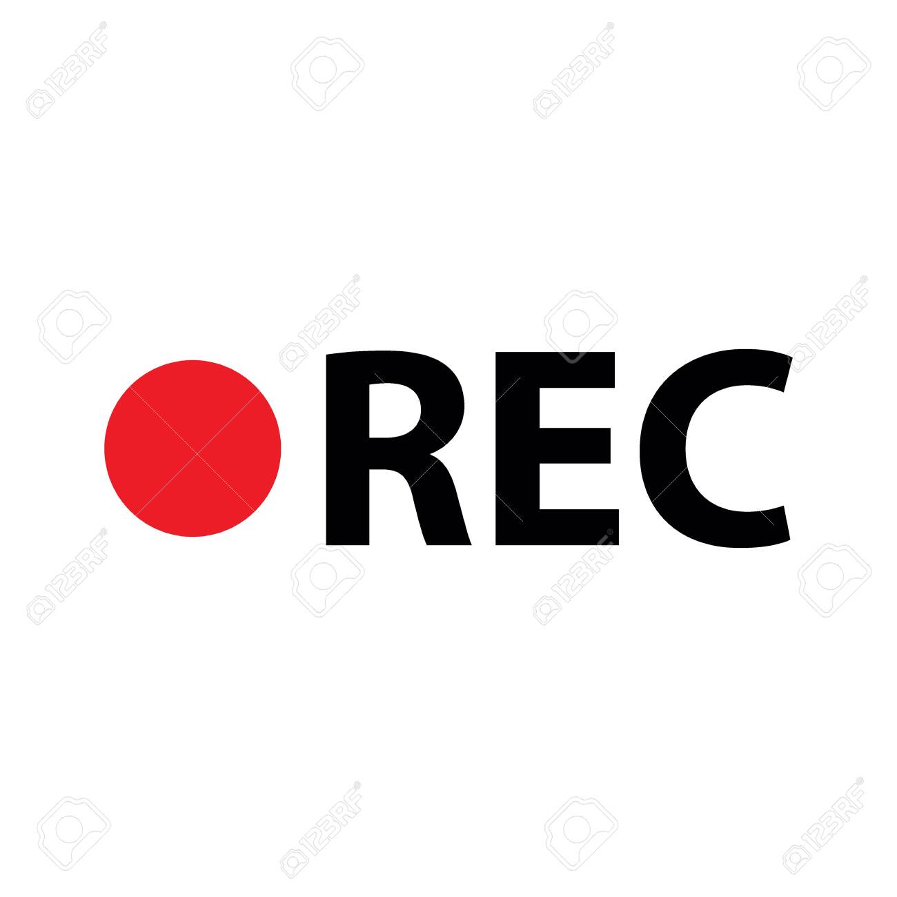Rec Icon Black Vector Royalty Free Cliparts Vectors And Stock Illustration Image