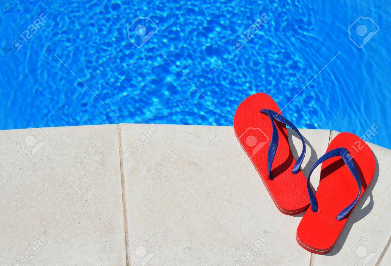 swimming pool flip flops