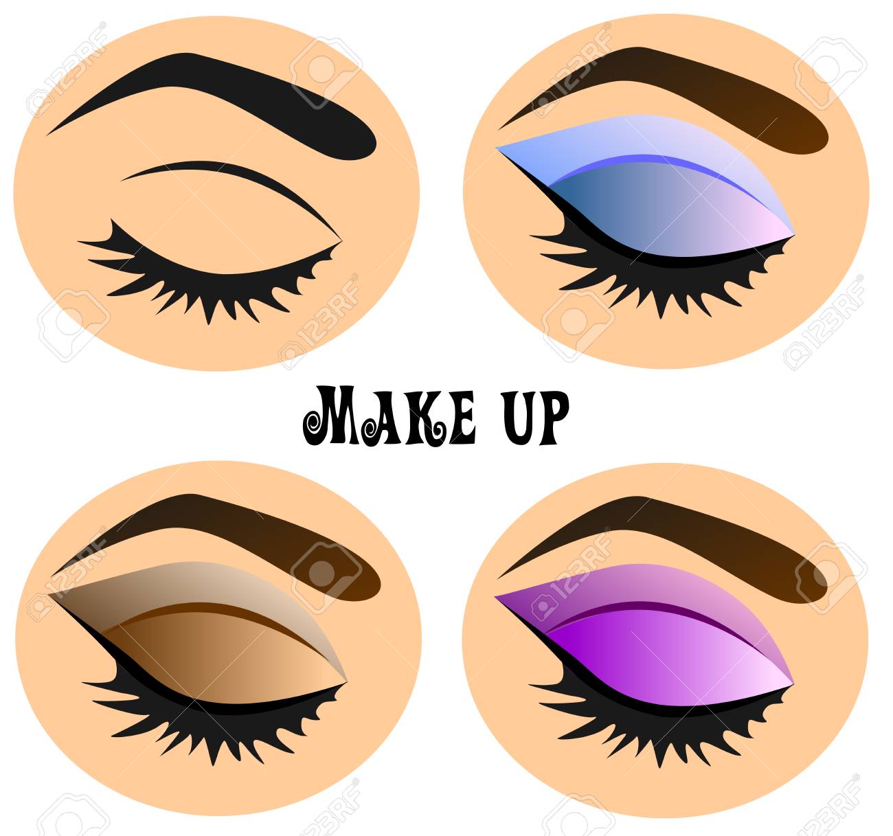 アイメイクをテーマにファッションのイラスト レッスンは アイシャドウを適用します 化粧品の適用のオプション多彩 のイラスト素材 ベクタ Image アイメイクをテーマにファッションのイラスト レッスンは アイシャドウを適用します 化粧品の適用のオプション多彩 のイラスト素材 ベクタ Image