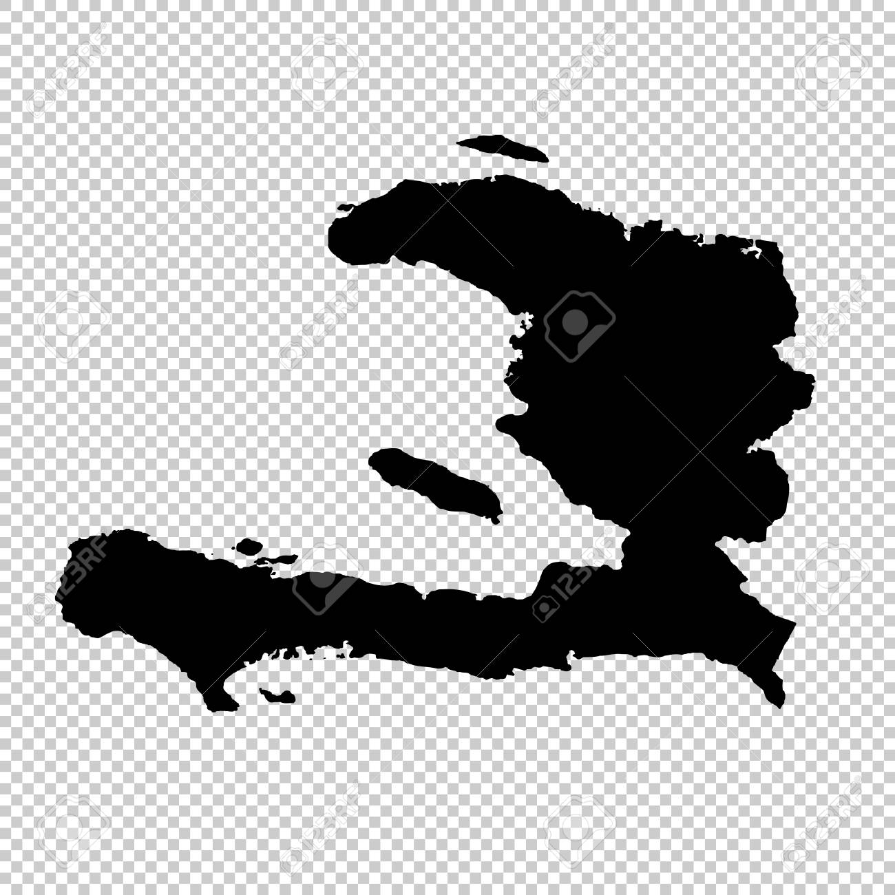 Vector Map Haiti Isolated Vector Illustration Black On White