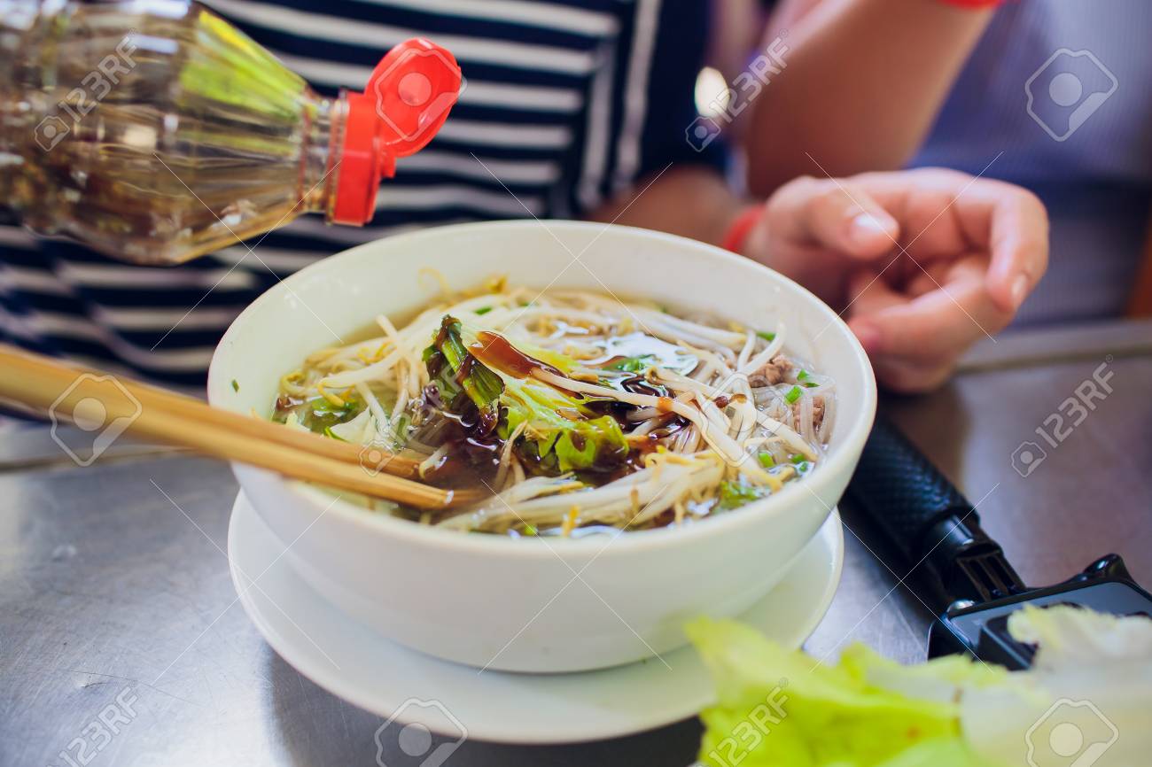 Narrow Wet Rice Noodles With Fish Ball Yen Ta Fo Vtnamsky Soup