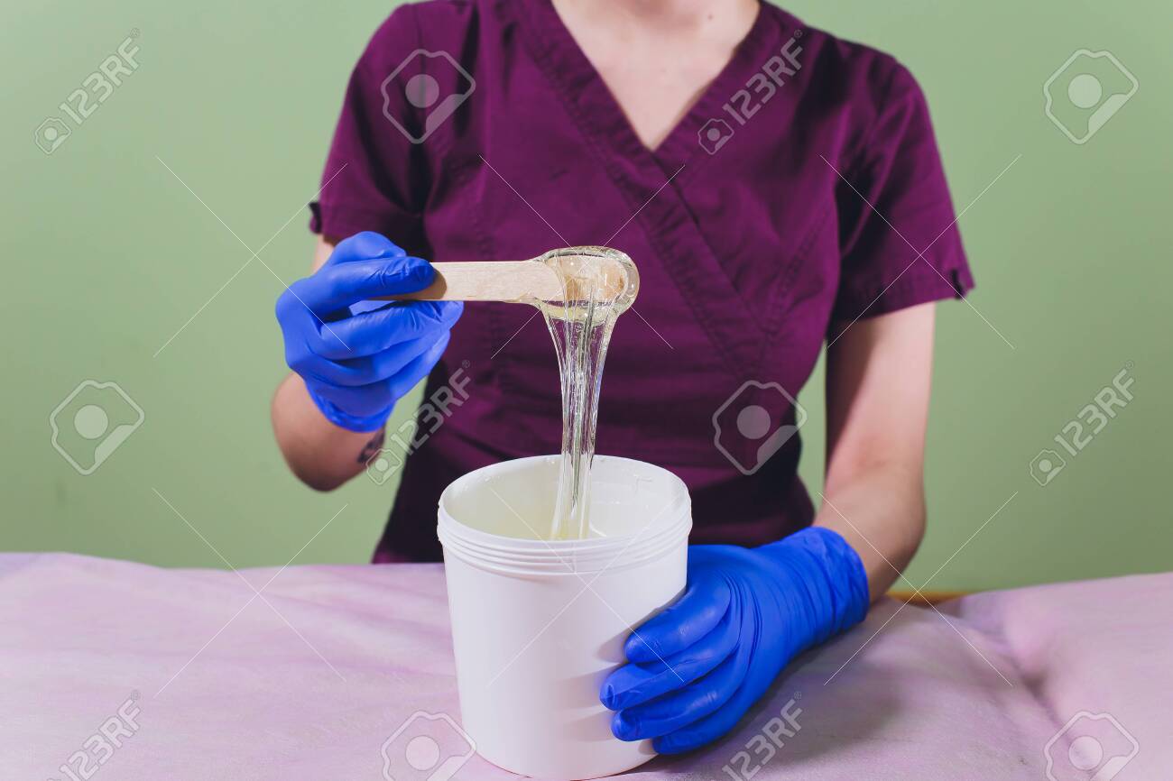 Depilation And Beauty Concept Sugar Paste Or Wax Honey For