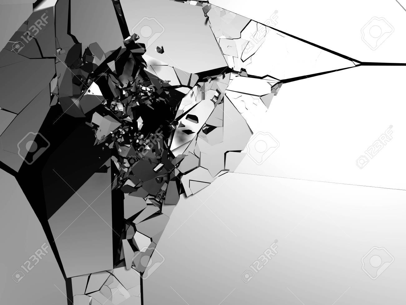 Pared Agrietada Abstracta Demolicion Fondo De La Superficie