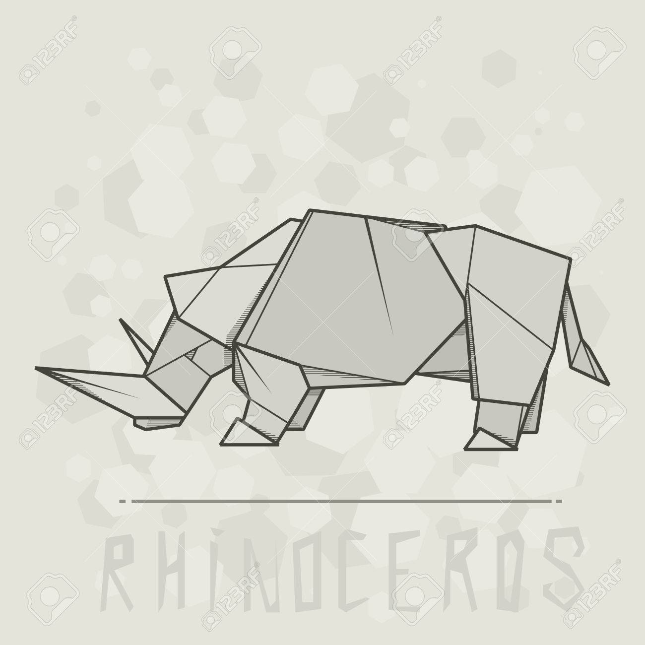 シンプルなイラスト サイの折り紙 のイラスト素材 ベクタ Image