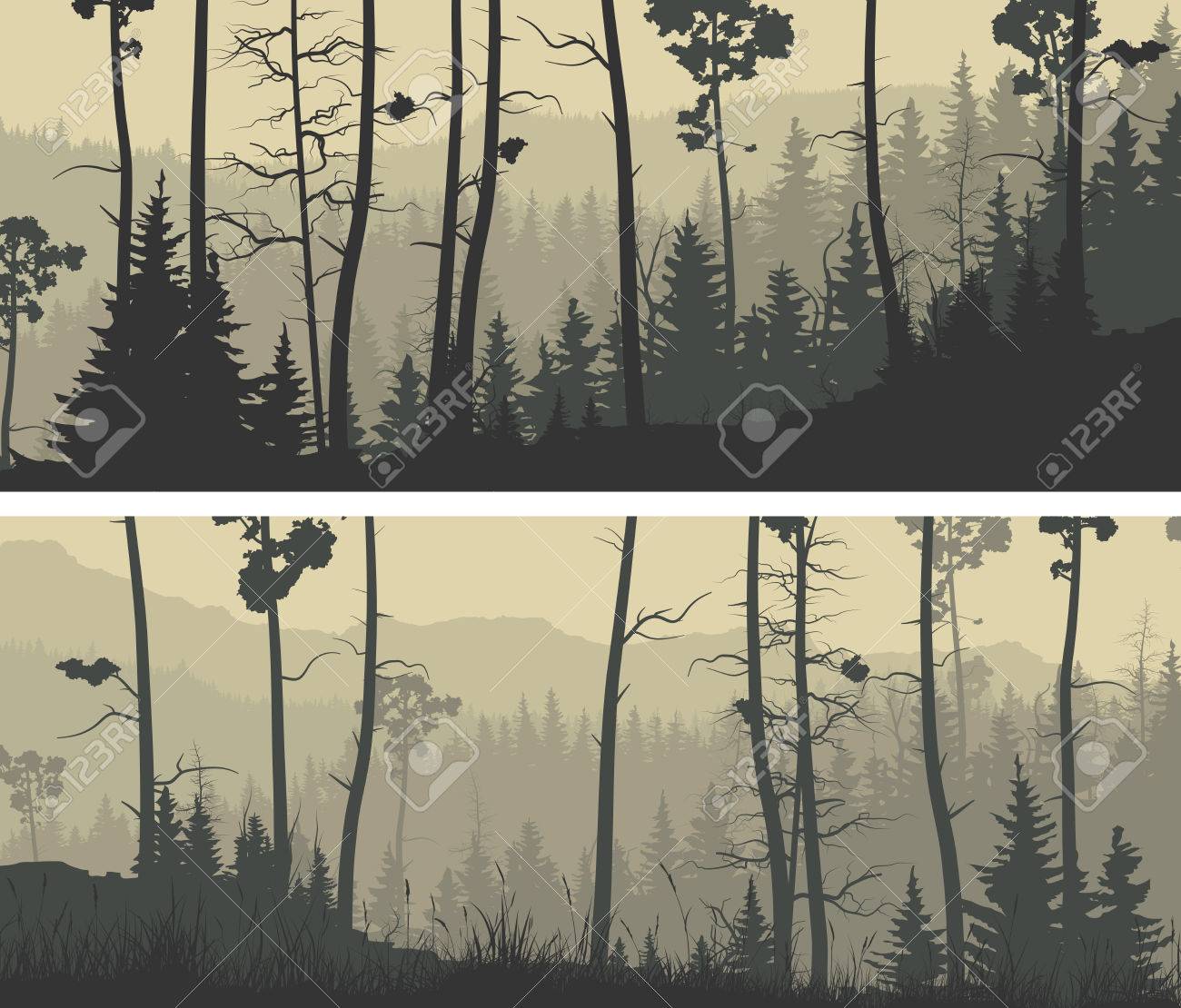 set of horizontal wide