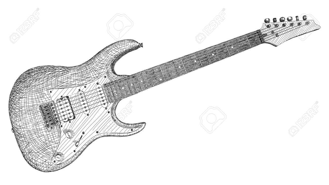 photo Guitarra Dibujo A Lapiz dibujo de artes graficas de vector de dibujo guitarra electrica lapiz negro