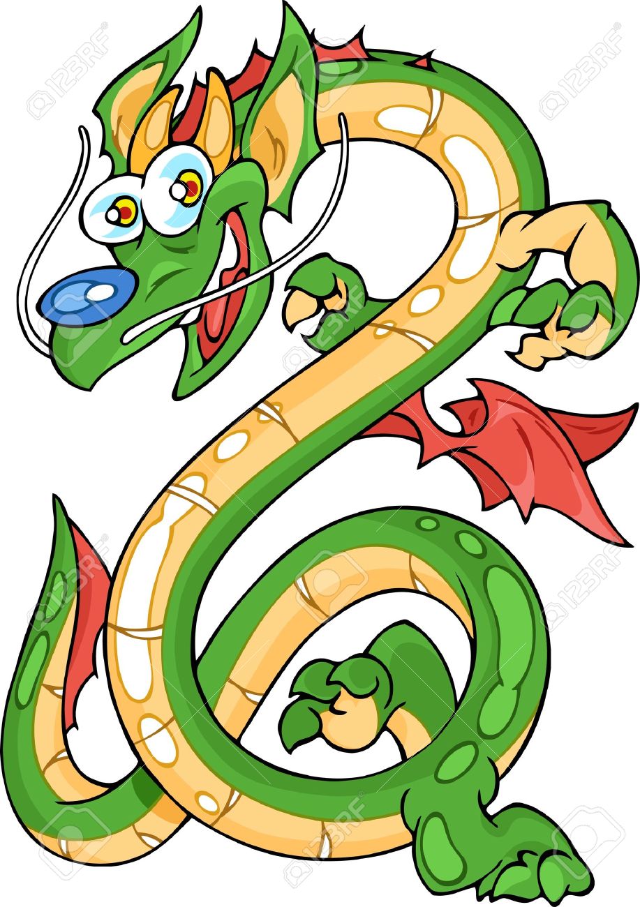 The Illustration Shows The Long Dragon. The Dragon Is Smiling And He Has A  Paws, Wings And Couple Horns. Royalty Free SVG, Cliparts, Vectors, and  Stock Illustration. Image 11376405.