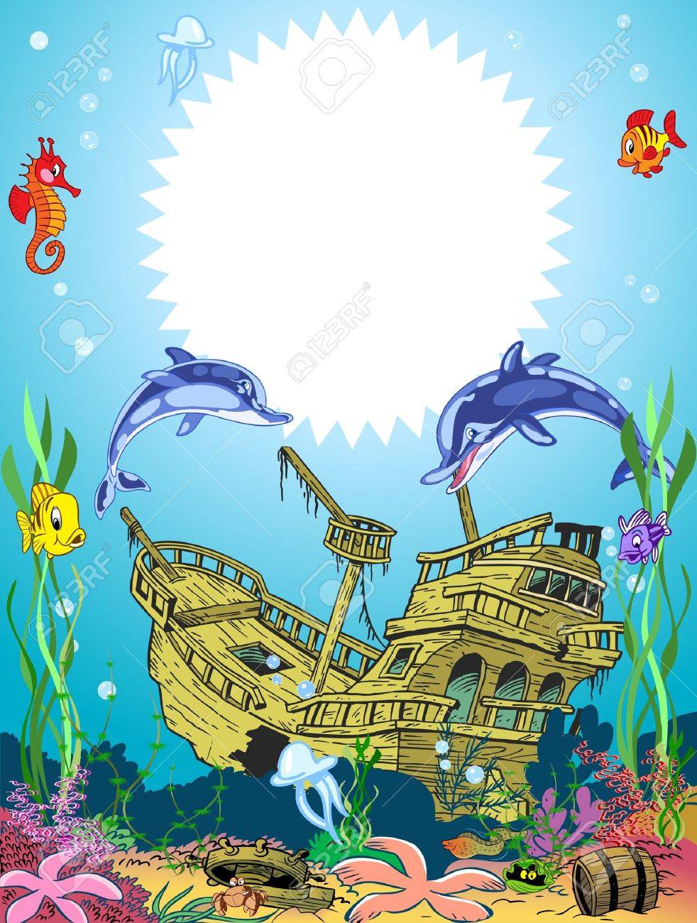 The Illustration Shows The Skeleton Of A Sunken Ancient Ship