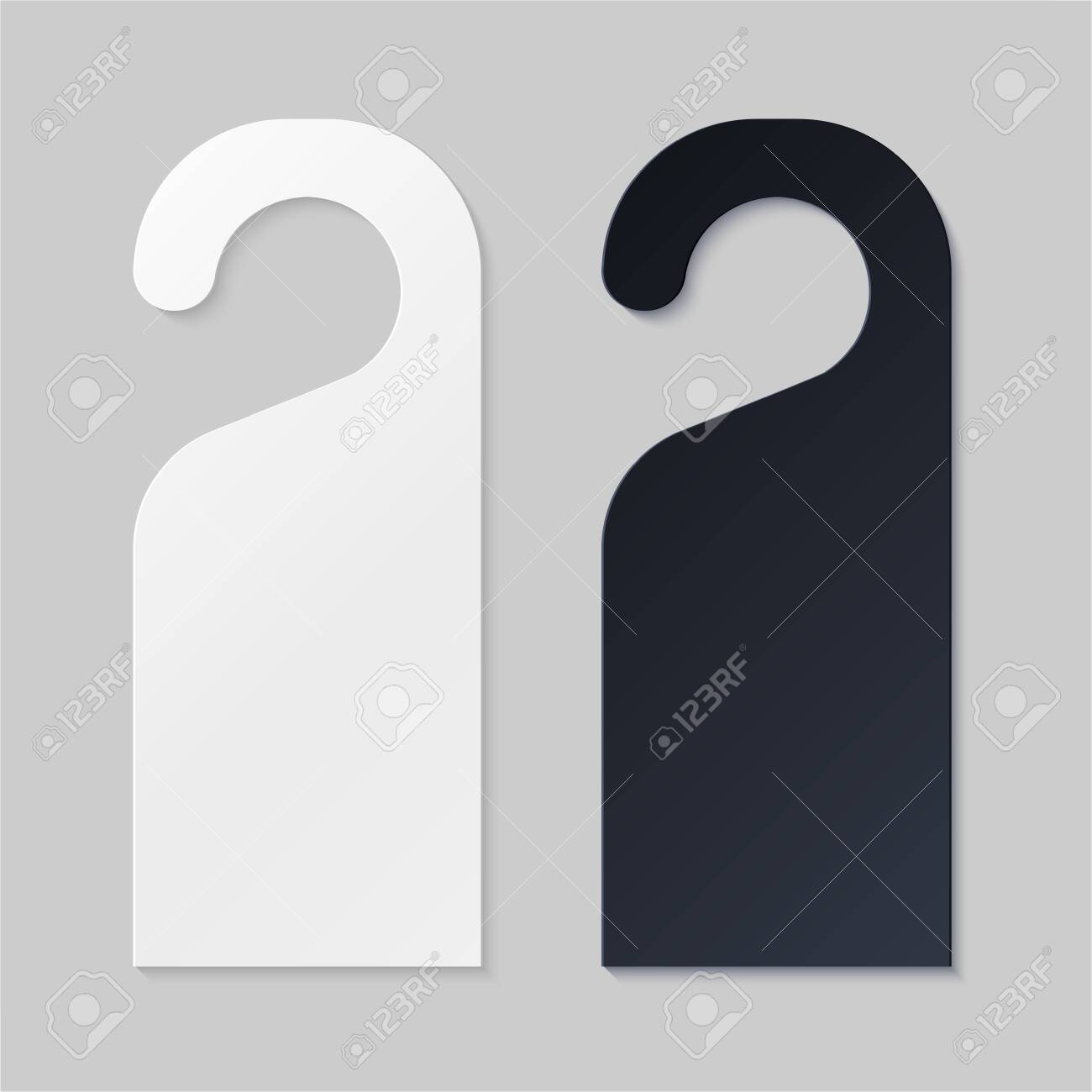 Door Hangers For Hotel Room Empty White And Black Label Hanger Royalty Free Cliparts Vectors And Stock Illustration Image 155390316