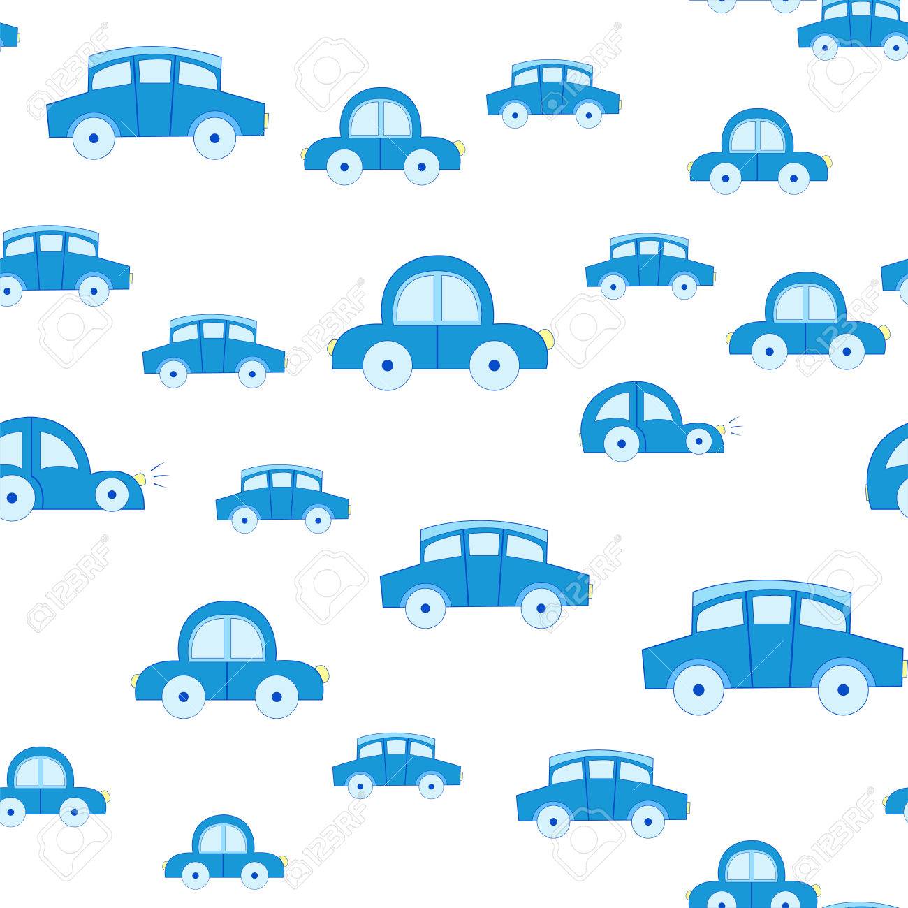 おもちゃの車でシームレスなパターン 赤ちゃんの壁紙 のイラスト素材 ベクタ Image