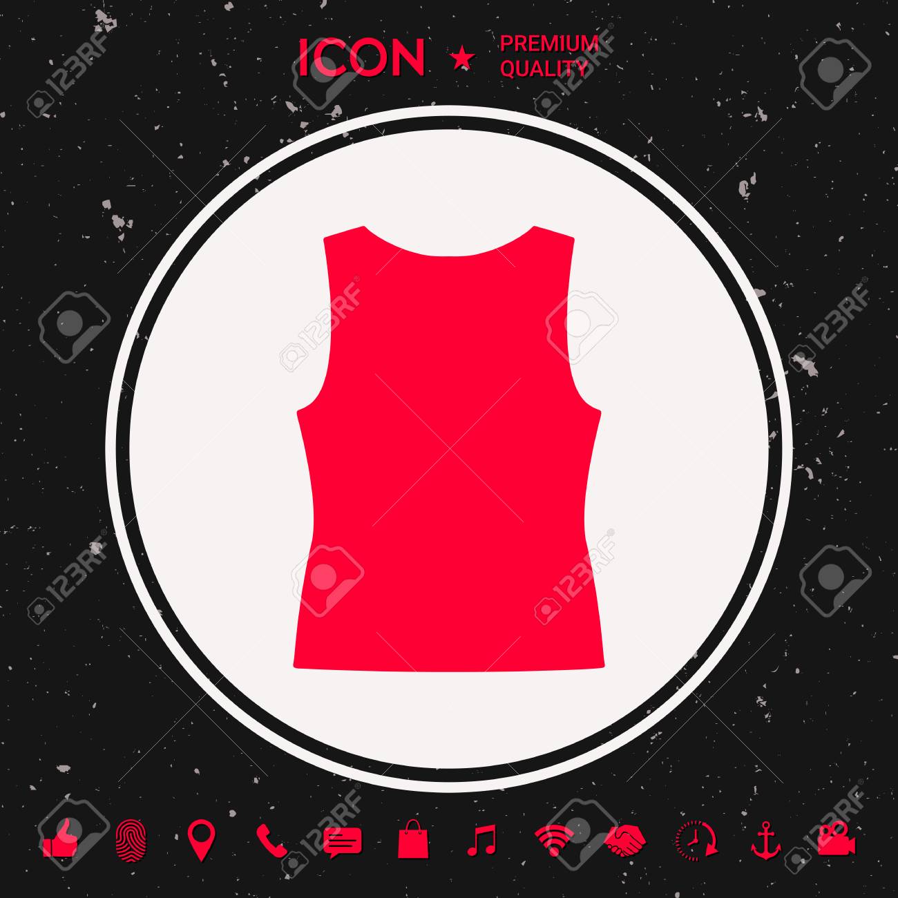 女性のtシャツアイコンは アイコン アプリと黒の背景に白い円でアイコン アプリ プレミアム品質のアイコン ベクトルイラスト のイラスト素材 ベクタ Image