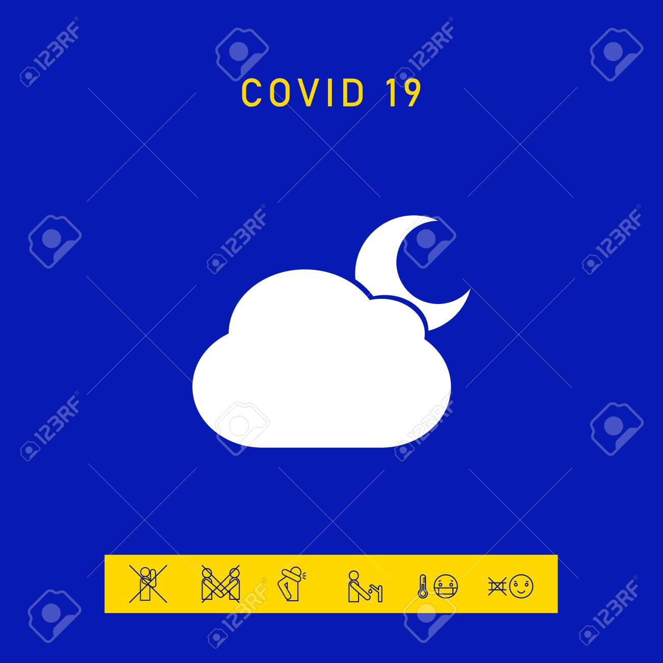 Cloud moon symbol icon. Element for your design - 144674479 Cloud moon symbol icon. Element for your design - 144674479