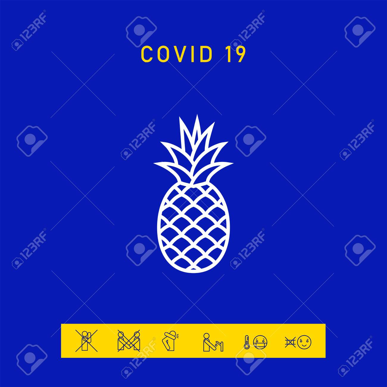 Pineapple icon. Element for your design. - 144755821 Pineapple icon. Element for your design. - 144755821