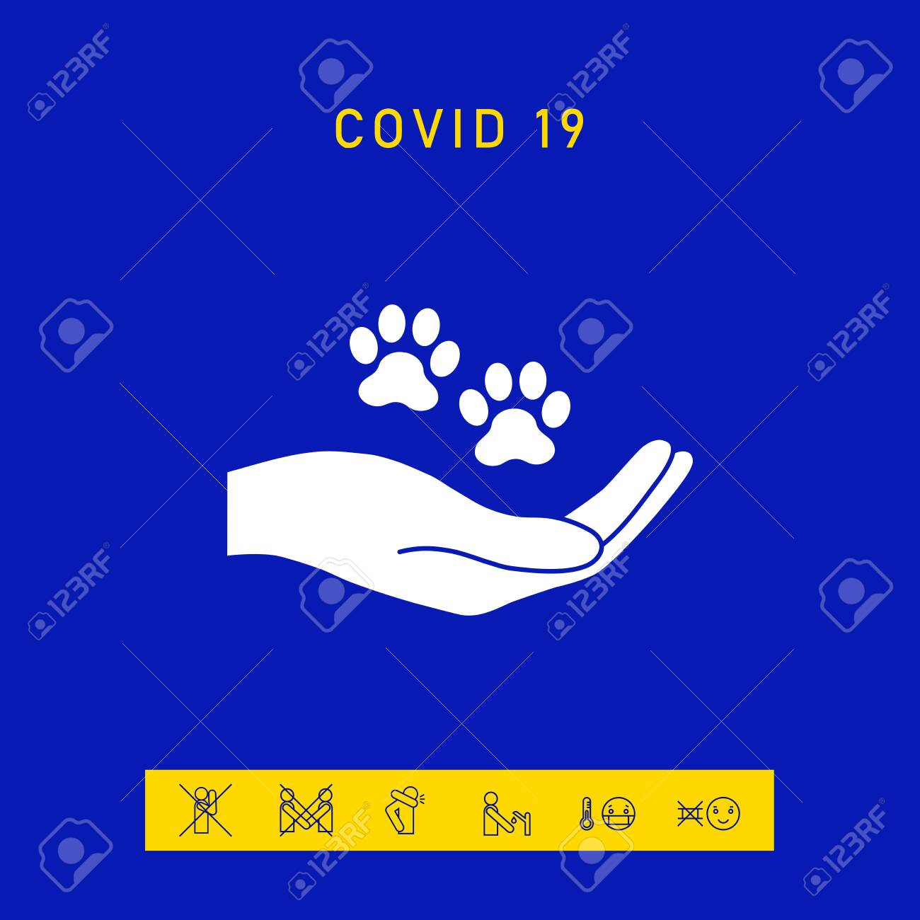 Hand holding paw symbol. Animal protection - 144755822 Hand holding paw symbol. Animal protection - 144755822