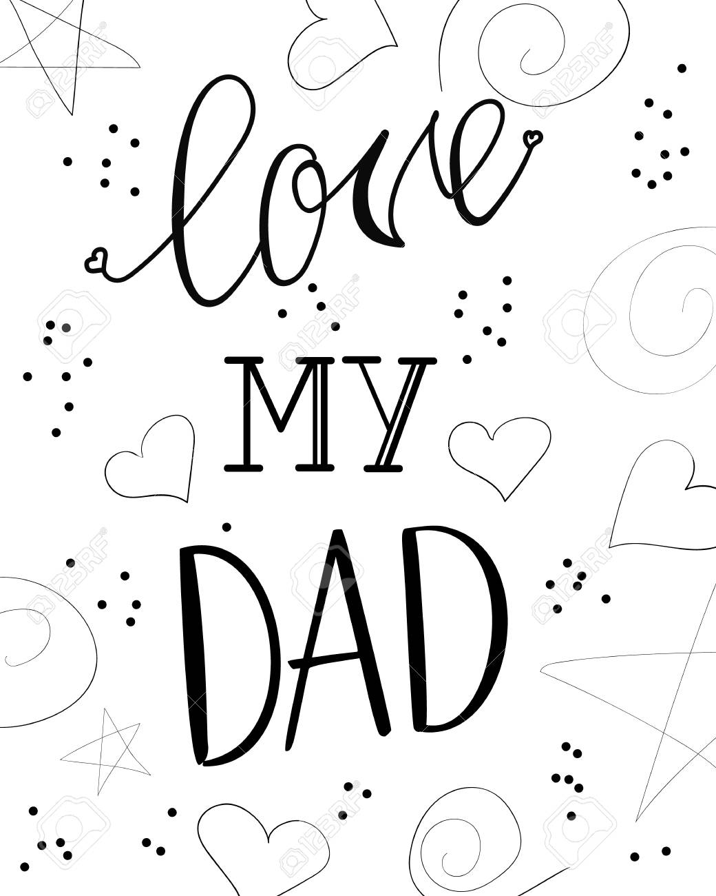 Vector Printable lettering appreciate my daddy upon white record photo about Printable Lettering referred to as Vector Printable lettering get pleasure from my daddy upon white history