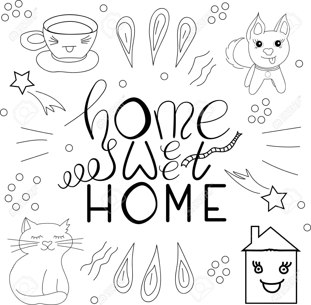 Vector printable lettering Household cute property upon white record photo relating to Printable Lettering known as Vector printable lettering Residence adorable household upon white heritage