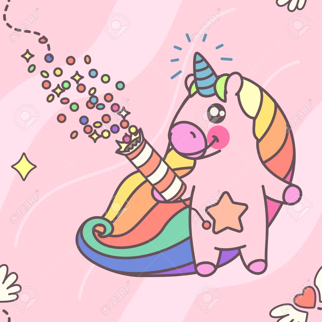 Vettoriale Vector Carino Modello Senza Soluzione Di Continuita Concetto Di Trama Di Unicorni Colorati 008 Image 84548606