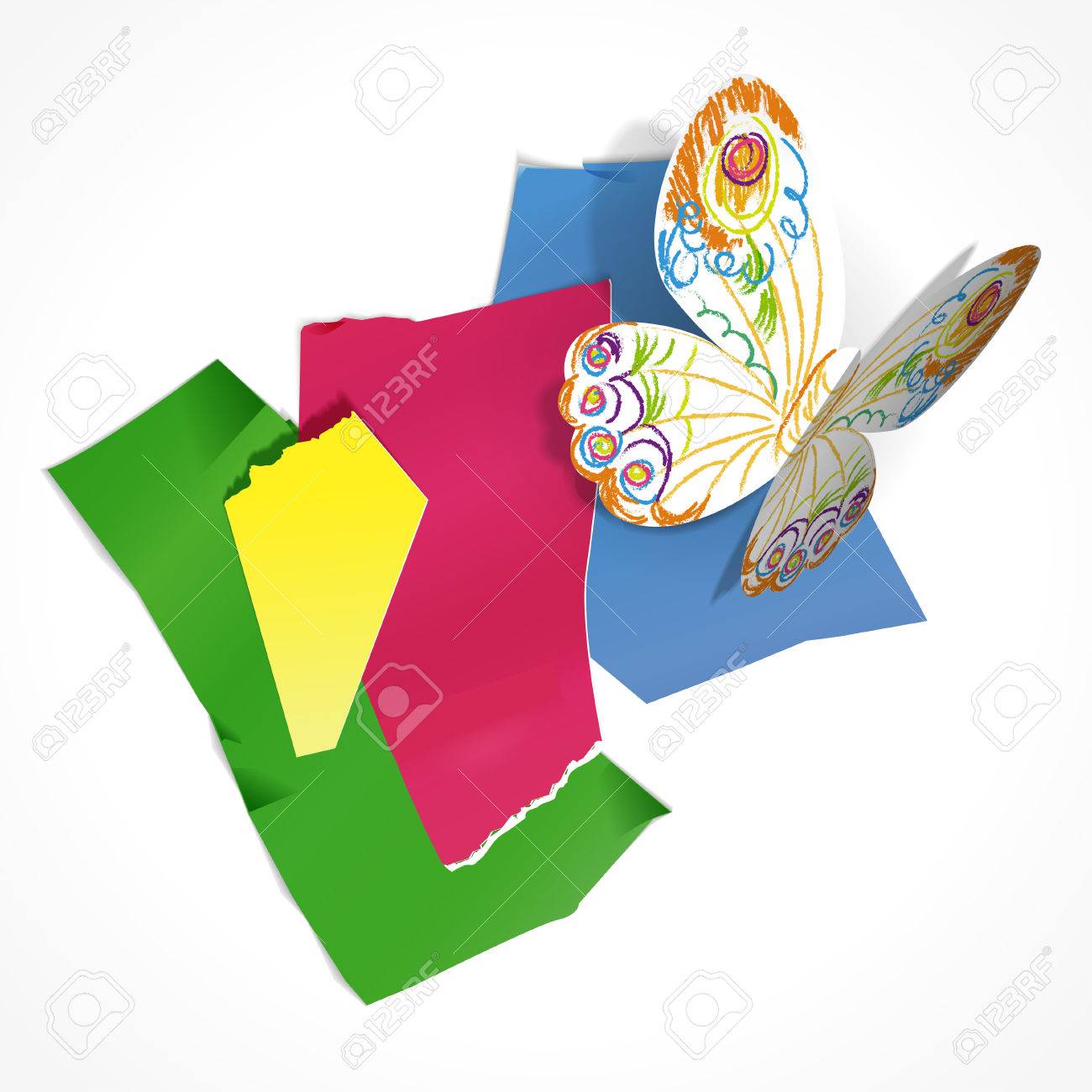 vector colored scraps of
