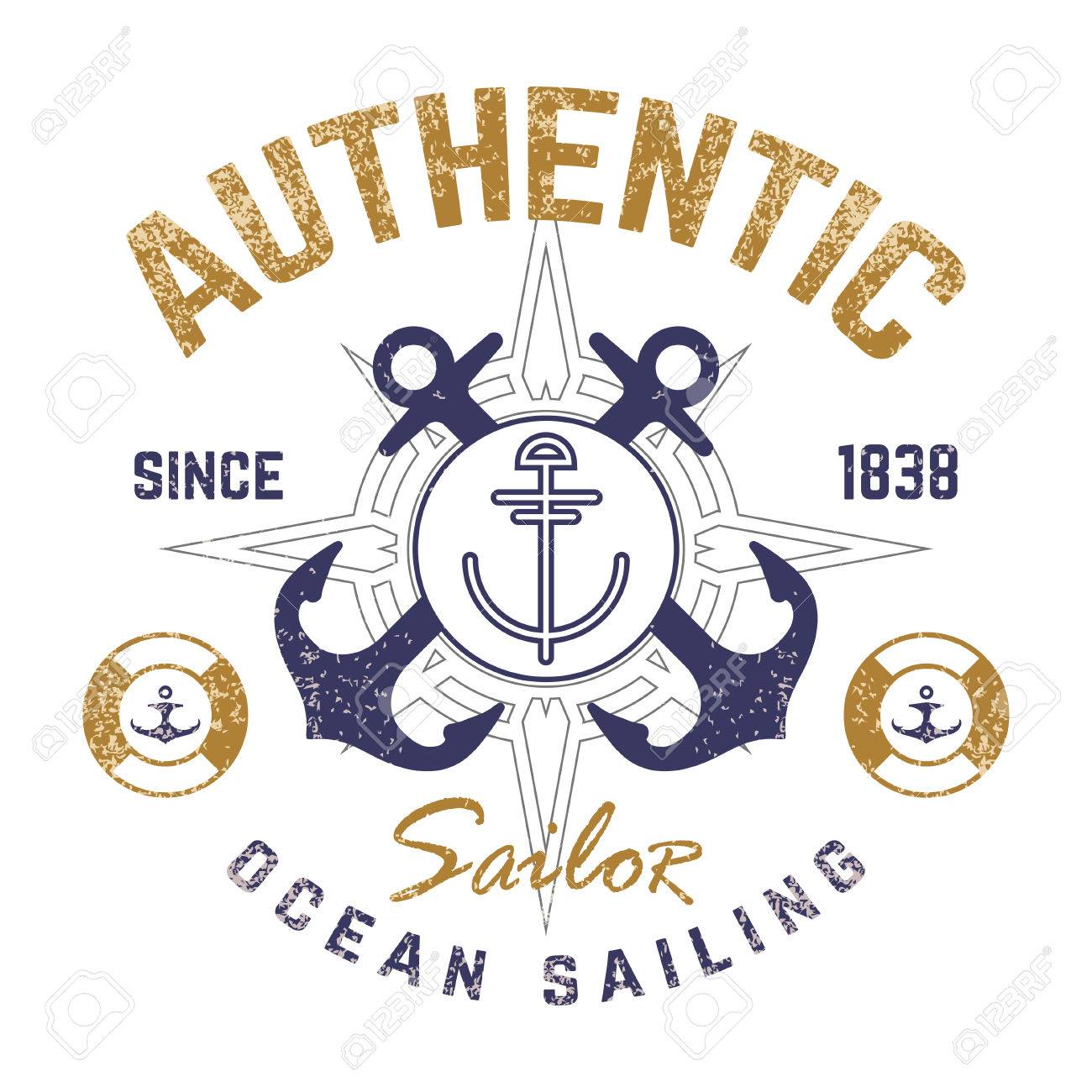 Design Nautical Theme nautical theme t shirt design with illustrated anchor royalty free stock vector 43564517